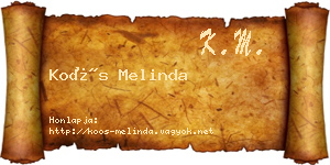 Koós Melinda névjegykártya