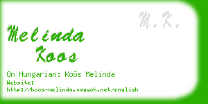melinda koos business card